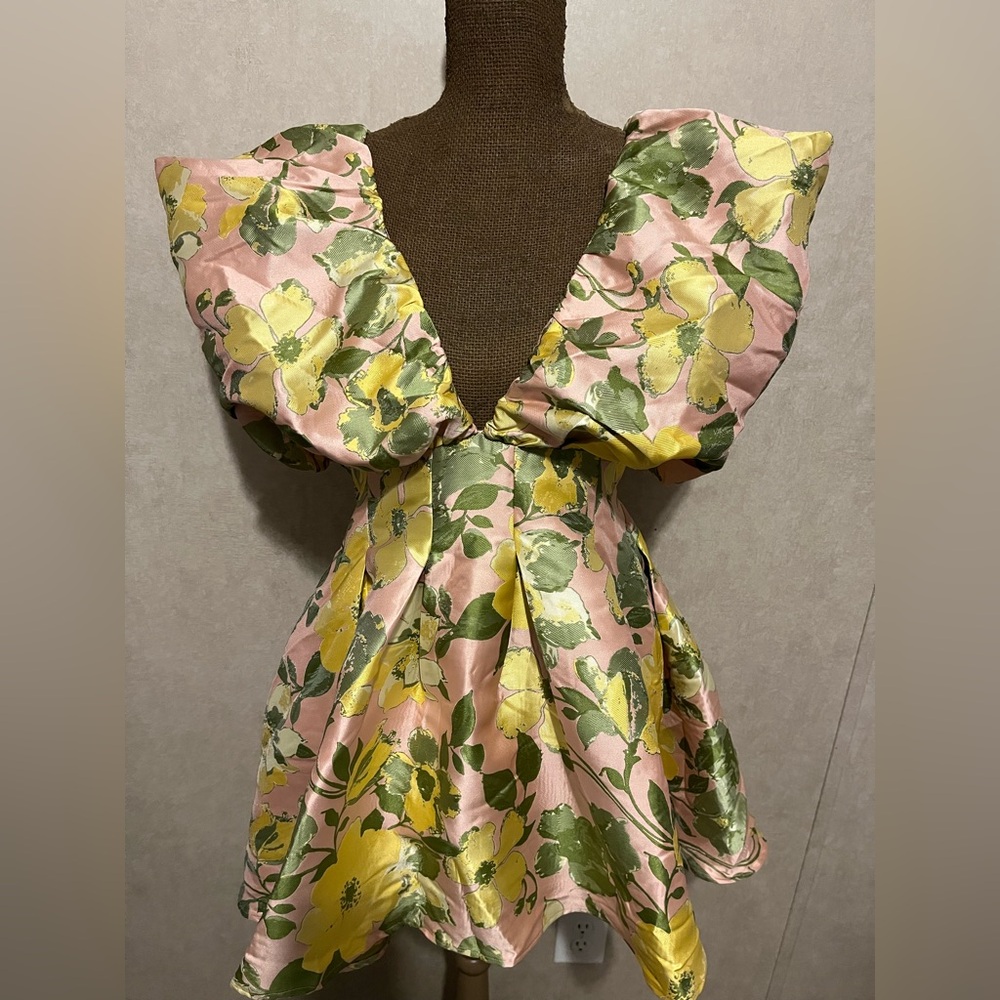 Hello Molly pink floral mini dress. Size L